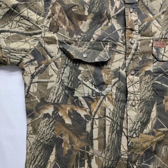 Woolrich Shirt Mens Large Camo Realtree Hardwoods Short Sleeve Outdoor Hunting - Picture 5 of 10